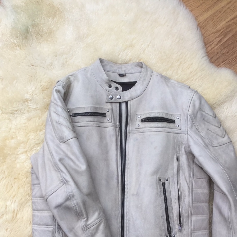 Men’s leather bike jacket. New .